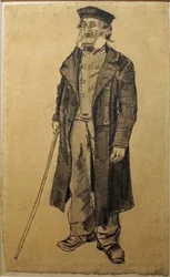 Vieil homme avec un bâton
